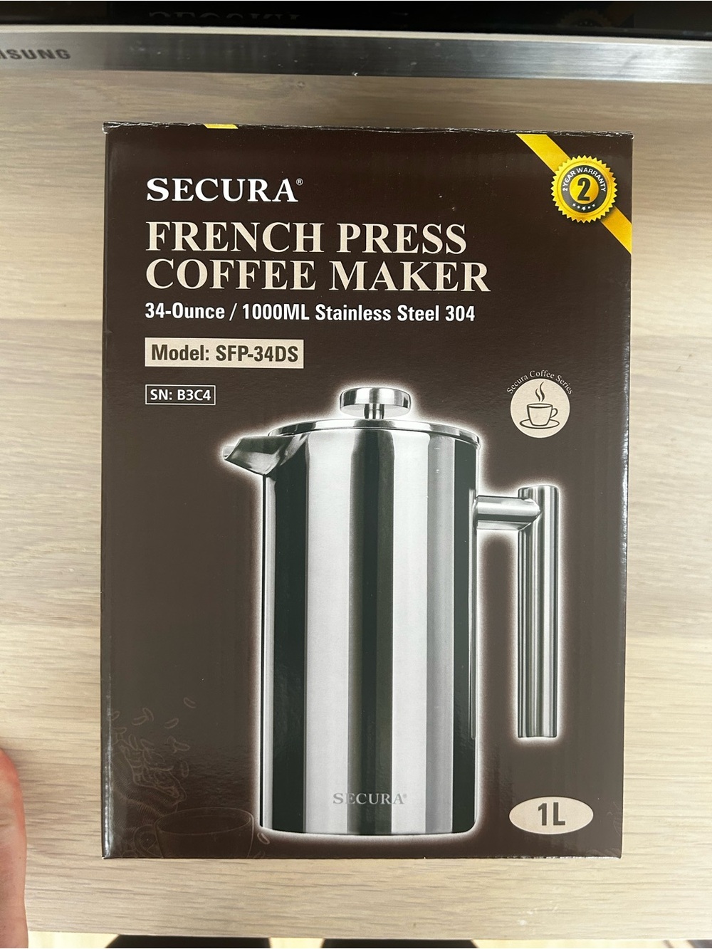 Stainless Steel French Press Coffee Maker - Silver